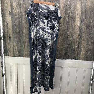 Kashkha gray and white long rectangular hijab scarf lightweight